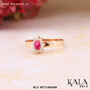 แหวนทองประดับทับทิมคลาสสิกสำหรับผู้หญิง เครื่องประดับดีไซน์หรูหราสไตล์เพชร - Product Image 2