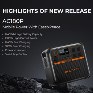 <span class=keywords><strong>Bluetti</strong></span> AC180 generador <span class=keywords><strong>solar</strong></span> estación de energía UPS portátil Ac salida estación de energía batería para exteriores - Product Image 5