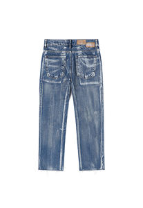 YKMOZI Custom Logo Print Baggy Washed Denim Jeans High Street Casual Vintage Gothic Style Loose Fit Heavy Denim Pierna ancha Verano - Product Image 2