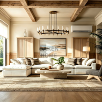 OAKEN Meubles d'intérieur modernes de luxe pour salon, canapé Cloud, table basse en marbre, ensemble de meubles de salon de style bois américain