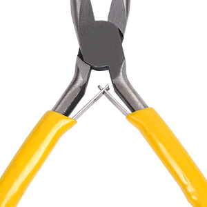 Yellow Handled Toothless Needle Nose Pliers 4.5 Inch Smooth Jaw Industrial Grade Chrome Vanadium Steel Pointed Beak - Product Image 2