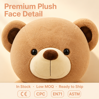 Ours en peluche géant avec écharpe, conception personnalisée en gros, grand ours en peluche avec patch cœur, jouet en peluche pour baby shower, cadeau de Saint-Valentin
