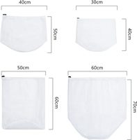 50*60cm Multi Tailles Cordon Fond Rond Polyester Épaissir Maille Passoire Linge Lavage Net Sacs