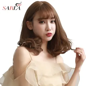 SARLA Vendors 16 Inch Synthetic Blond Short Curly Natural Seamless Wavy Cosplay Party Hair Wigs For Women