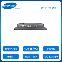 Panel PC Táctil Industrial Integrado de 10.4" TFT LCD J6412 1024 X 768 400 Cd/m2 Capacitivo Resistivo Sin Ventilador IP65 de Montaje Empotrado