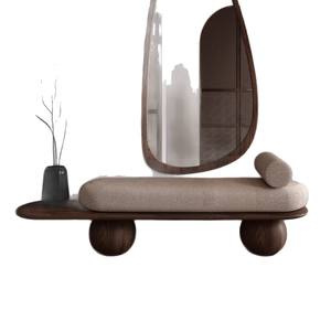 Wabi Sabi Style Sofa <b>Stool</b> 120x45x45 Cm Comfortable Guesthouse Bedroom Bench <b>Bed</b> End Seat - Product Image 5