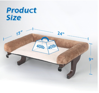 Repose-pieds pour chat sur le rebord de la fenêtre, lit suspendu robuste pour chat avec coussin doux, hamac de repos pour animaux domestiques d'intérieur pour les chats de grande taille