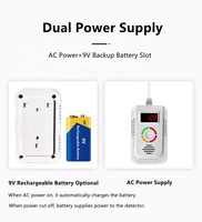 Nouveaux détecteurs de gaz domestiques à alarme de surveillance pour gaz naturel GPL GNL, type enfichable AC110-240V avec batterie de secours 9V