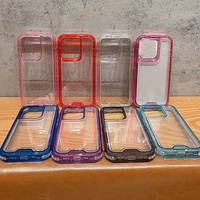 Coque de téléphone robuste et résistante aux chocs 3 en 1 360°, coque arrière transparente en TPU souple et colorée pour Tecno Spark 30 30C Go 1