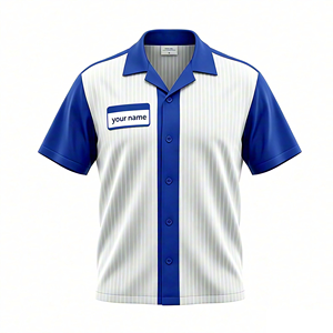 เสื้อเชิ้ตฮาวายแบบกระดุมติดกระดุม แขนสั้น ผ้าสแปนเด็กซ์/คอตตอน พิมพ์ลายดิจิตอลทั้งตัว แห้งเร็ว ผลิตตามสั่ง สำหรับผู้ชาย - Product Image 2