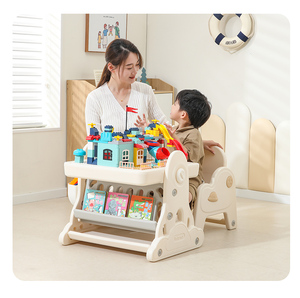 MIGO BEAR <span class=keywords><strong>Table</strong></span> de lecture <span class=keywords><strong>multi</strong></span>-jeux pour enfants <span class=keywords><strong>Table</strong></span> de planche à dessin pliante en plastique d'<span class=keywords><strong>activités</strong></span> Blocs de construction <span class=keywords><strong>Table</strong></span> et ensemble de chaises - Product Image 2