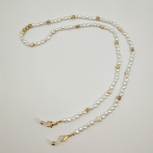 Chaîne de <span class=keywords><strong>lunettes</strong></span> de soleil en perles métalliques <span class=keywords><strong>pour</strong></span> femmes, <span class=keywords><strong>cordon</strong></span> de <span class=keywords><strong>lunettes</strong></span>, lanière de 70 cm, cadeau, collier de visage - Product Image 4