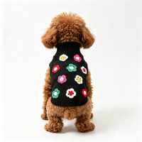 Pull doux et chaud pour chien, vêtements tricotés noirs pour animaux de compagnie de petite et moyenne taille, vêtements de fête pour animaux de compagnie, design tendance