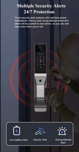 Serratura Intelligente Compatibile con Tuya, Metodi di <span class=keywords><strong>Accesso</strong></span> Multipli, Avviso in Tempo Reale e Citofono HD, Serratura Intelligente Senza Chiave per Residenze - Product Image 2