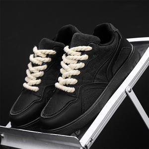 Baskets de sport décontractées pour hommes, noires, à semelle épaisse, respirantes, rehaussantes, à <span class=keywords><strong>lacets</strong></span>, style dreadlocks - Product Image 5