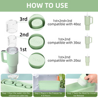 Moule à glaçons en silicone de qualité alimentaire avec couvercle, logo personnalisé, 3 cylindres creux, antiadhésif, congélation rapide, grandes bouteilles à glaçons