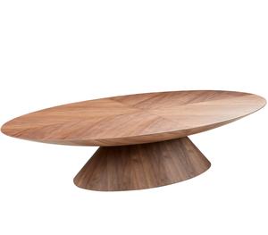 غرفة المعيشة الحد الأدنى البيضاوي طاولة القهوة الجوز القشرة - Product Image 1