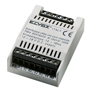 Distribuidor de Video Elvox de 4 Vías con Cable Coaxial, Alimentación de 12-18 V CC - Product Image 1