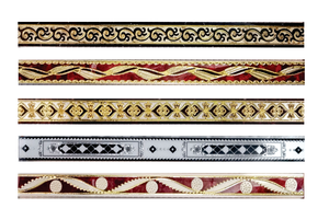 Carreaux de céramique argentés dorés à motif de bordure 40x600 mm, bordures de carreaux muraux pour salon, bordures de toit décoratives modernes <span class=keywords><strong>en</strong></span> métal - Product Image 2