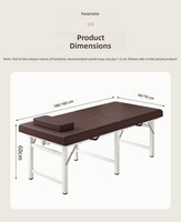 Table de massage pliable et lit de thérapie TCM pour salon de beauté ; Table de massage portable pour usage domestique en cuir PU avec cadre métallique et dossier réglable