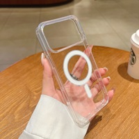 Coque de téléphone transparente magnétique antichoc de haute qualité pour iPhone 18 17 Pro Max 16 Plus, compatible avec la charge sans fil, avec boîte