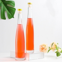 Bouteille de jus d'eau neutre en forme de bowling transparent givré 375ml 500ml bouteille en verre de liqueur vide vin vodka tequila whisky