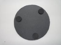 Dessous de verre rond en ardoise noire