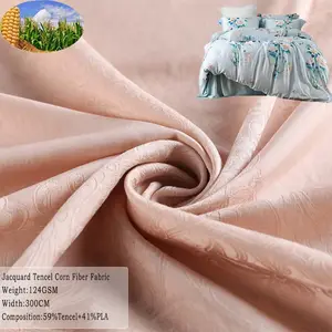 Tekstil Cina 124gsm 59% Tencel 41% kain tenun serat jagung PLA untuk seprai dan selimut