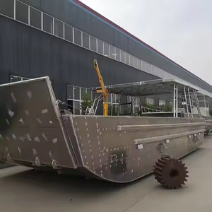 เรือลงจอดทำจากอลูมิเนียมพร้อมคอนโซลด้านล่างแบนเรือบรรทุกสินค้าพร้อมอาหารมื้อเย็นแบบร่างตื้น - Product Image 4