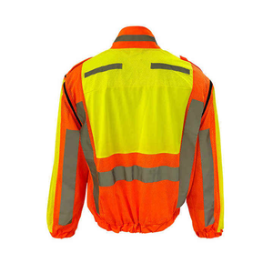 Manufacturer Custom Yellow <b>Safety</b> Clothing Reflective Waterproof Windbreaker Jacket with Zipper and Pockets - Product Image 4