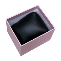 Boîte à montre économique, écologique et recyclable avec couvercle et base, pour montre connectée enfant, en cuir PU noir, avec coussin, étui cadeau pour montre-bracelet étudiant