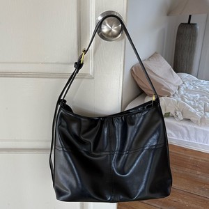 Brown Tote Bag Horizontal <b>Square</b> Solid Color Zipper Closure Everyday Outfits Korean Style Shoulder Crossbody Bag H8926 - Product Image 4