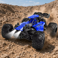 Voiture télécommandée 4x4 2,4 GHz avec contrôle par application, châssis squelette, accélération proportionnelle, 20 km/h, 3 vitesses, feux LED avant et arrière, recharge USB-C, RC Rock Crawler
