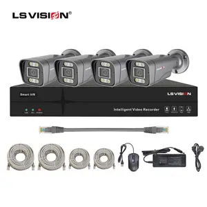 LS VISION 4MP 8MP Poe NVR kiti Ip seti gece görüş Video en iyi Cctv AI ağ güvenlik güvenli kamera sistemi