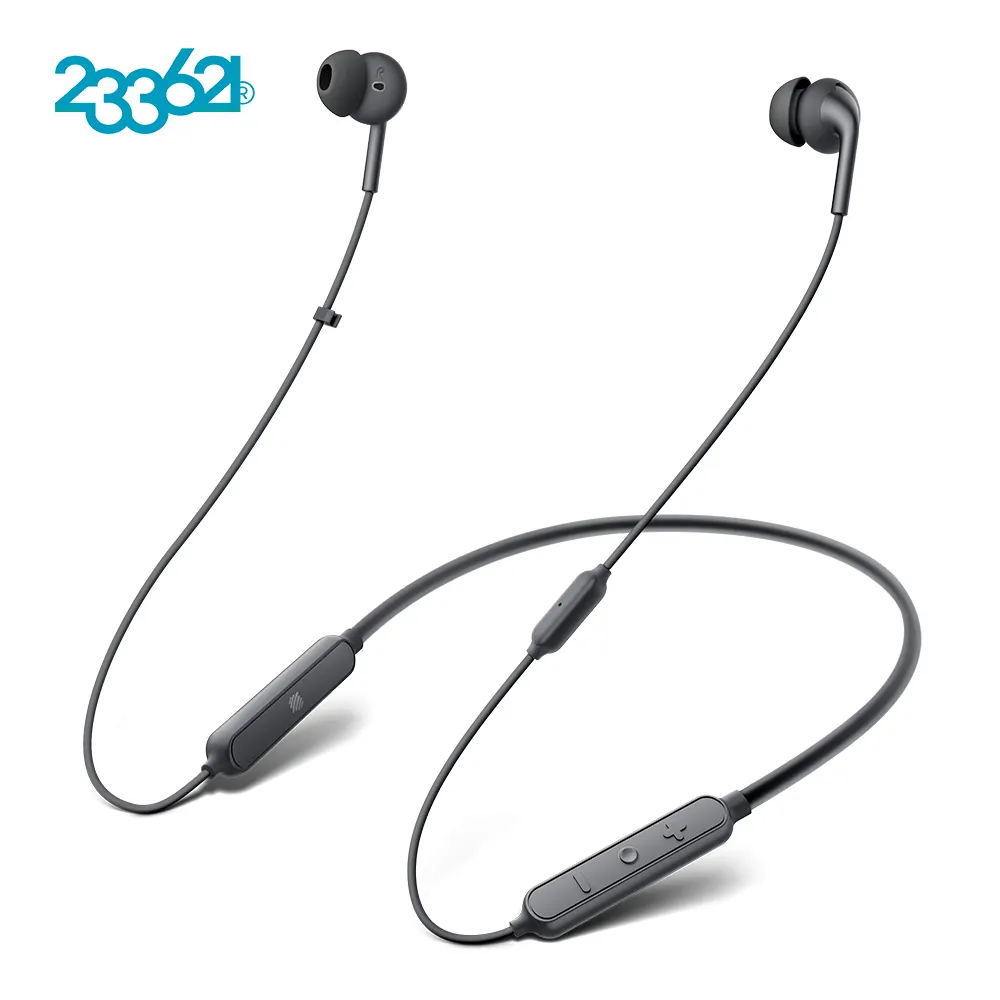 Earbuds ondulados con banda para el cuello, auriculares inalámbricos con micrófono para deportes de juego, auriculares IPX5 impermeables manos libres