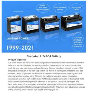 Nouvelle batterie de démarrage LiFePO4 12V 81Ah pour véhicule, remplacement de la batterie au plomb-acide avec 3000 cycles et garantie de 3 ans - Product Image 5