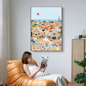 Stampa su tela ispirata a <span class=keywords><strong>Matisse</strong></span>: Arte murale con porta costiera, scena mediterranea da spiaggia, decorazione moderna per soggiorno e camera da letto - Product Image 5