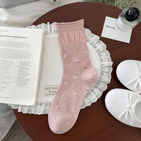 Chaussettes pour femmes de style coréen, respirantes, douces, à motif floral d'été, vente en gros d'usine
