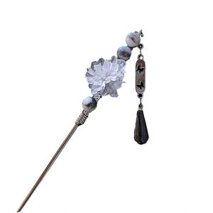 Horquillas modernas para el cabello con diseño de flor de tinta, borlas metálicas y cuentas negras, tipo pasador, para mujer, nueva joyería para el cabello estilo Hanfu chino - Product Image 4