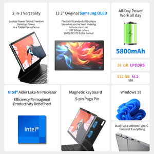 Tablette Windows 13,3 pouces à bas prix, vente en gros, Intel N150, 8 Go, 128 Go, tablette professionnelle avec clavier magnétique - Product Image 2