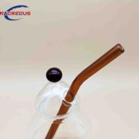 Nouveau verre personnalisé en forme de feu éclaté Verre en forme d'arbre de Noël avec pailles en verre de couleur assortie