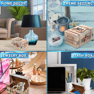Global Neptune hecho a mano 6,5 pulgadas joyero de madera náutico playa hogar decorativo baratija caja estrella de mar barco <span class=keywords><strong>ancla</strong></span> con bisagras - Product Image 4