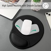 Repose-poignet de souris de jeu en silicone noir simple et amusant, ergonomique, couleur personnalisée, gel, mousse à mémoire de forme, pour le bureau et la maison