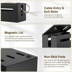 Caja Organizadora de Cables Metálica para Oficina en Casa, Caja Grande para Ocultar Cables Eléctricos y Regletas - Product Image 4
