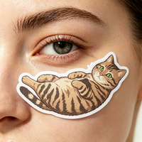 Patchs Hydrogel Personnalisés en Forme de Chat, Masques Sous les Yeux Imprimés Animaux Mignons, Anti-Cernes, OEM, Marque Privée, Logo Personnalisé