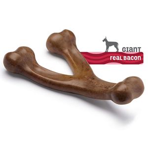 Benebone Wishbone dayanıklı gıda sınıfı köpek çiğnemek naylon kemik oyuncak agresif Chewers için gerçek Bacon tavuk sığır fıstık ahşap lezzet