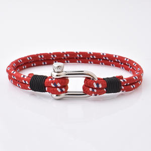 Tendance hommes mode unisexe marin Nylon cire cordon Bracelets à breloques manille - Product Image 4