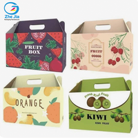 Boîte cadeau recyclée personnalisée avec poignée, boîtes en carton ondulé pour l'emballage de cadeaux alimentaires, fruits et boissons