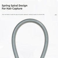 Desatascador Manual Multifuncional para el Hogar, con Mango de Acero y Plástico, Herramienta de Drenaje en Espiral para Inodoros y Desagües de Piso