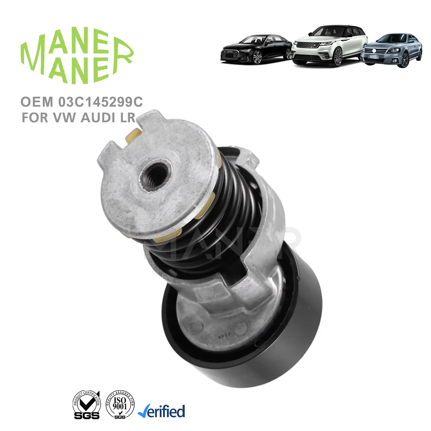 Maner 03c145299c 03c145299q 03c145299 tự động hệ thống động cơ Belt tensioner thích hợp cho VW Polo Caddy Audi A1 A3 chỗ ngồi dịch vụ tốt nhất